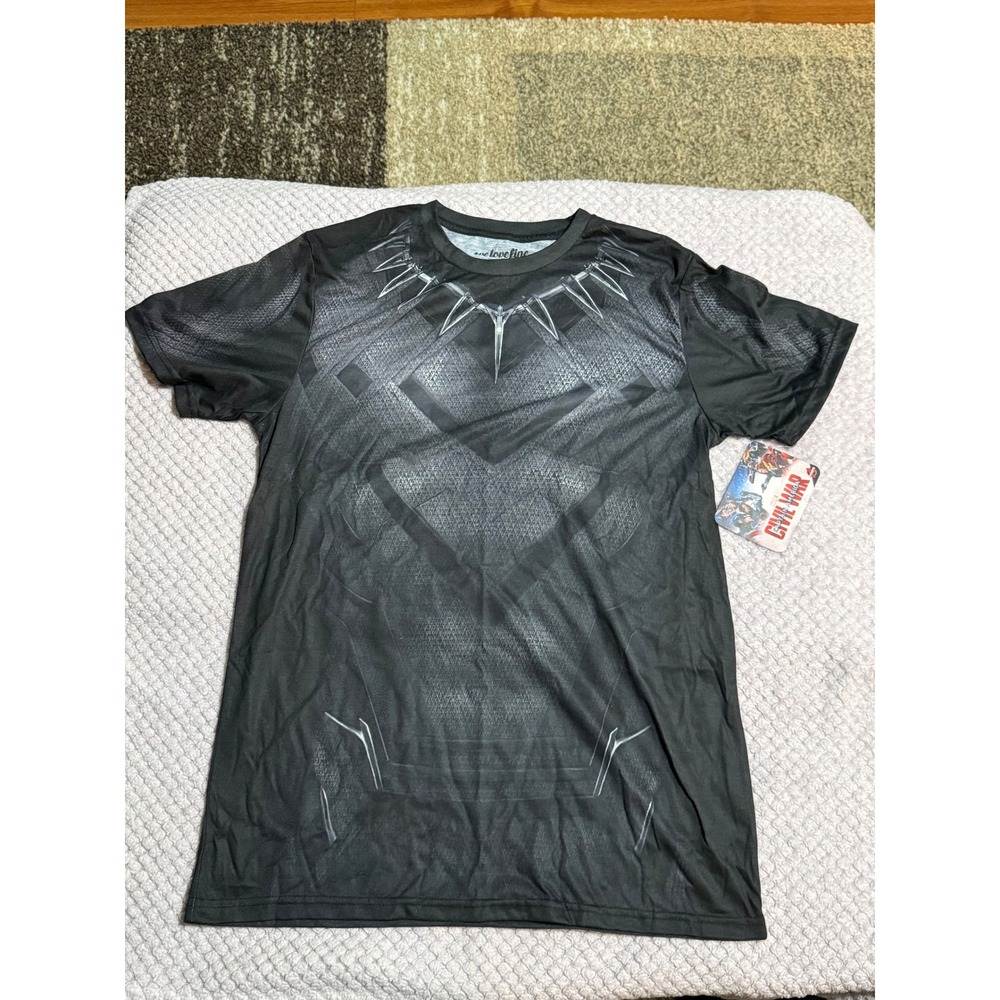 NEW Marvel Captain America Civil War Black Panther Costume T-Shirt M Halloween